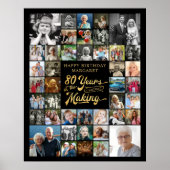 Poster 80e anniversaire 42 Photo Collage ANNÉES DANS LA F (Devant)