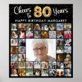 Poster 80e anniversaire 45 Photo Collage encourage à 80 a (Devant)