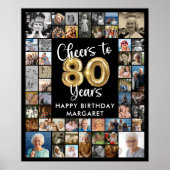 Poster 80e anniversaire 51 Collage de photos encourage à  (Devant)