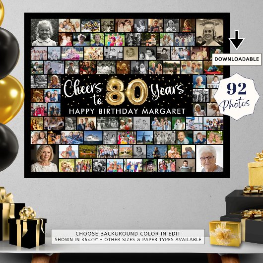 Poster 80e anniversaire 92 Photos Black Gold Cheers To Ye