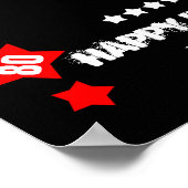 Poster 80e anniversaire Bannière étoile Nom personnalisé  (Coin)