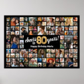 Poster 80e anniversaire Black Gold 100 Photo Collage (Devant)