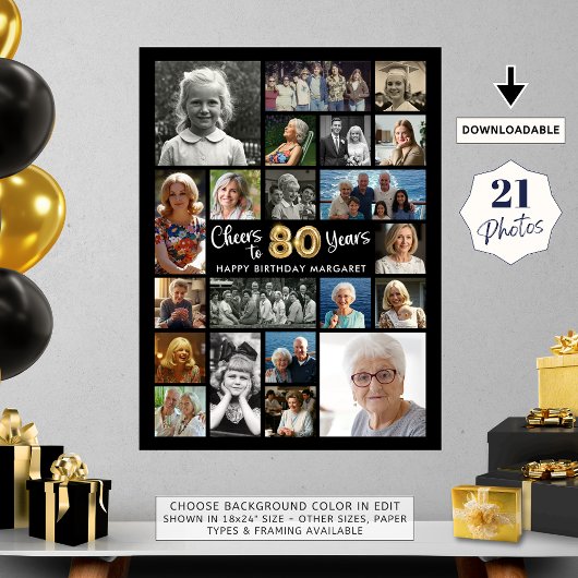 Poster 80e anniversaire Black Gold 21 Photo Cheers to Yea