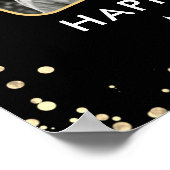 Poster 80e anniversaire Cheers à 80 ans 2 Photos Noir (Coin)