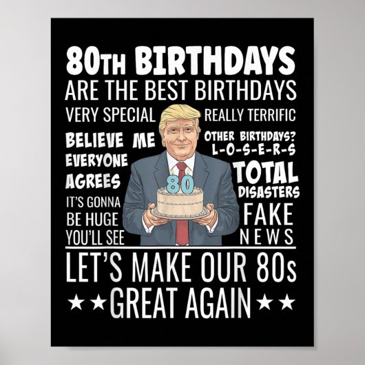 Poster 80e anniversaire Design - Drôle Citation de Trump  (Devant)
