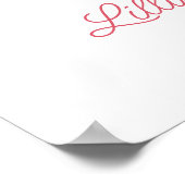 Poster 80e Anniversaire Fête Floral Gold Numéro 80 Bienve (Coin)