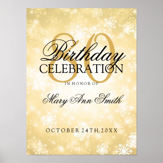 Poster 80e anniversaire Gold Winter Wonderland (Devant)