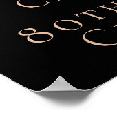 Poster 80e anniversaire noir rose or photo star bienvenue (Coin)