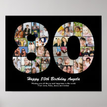 80e anniversaire Numéro 80 photo Collage Cadeau