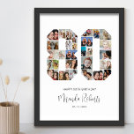 Poster 80e anniversaire Numéro 80 Photo personnalisée Col<br><div class="desc">Célébrez le 80e anniversaire avec cette affiche personnalisée de collage photo numéro 80. Ce cadeau personnalisable est également parfait pour un anniversaire mariage. C'est une excellente façon de présenter des souvenirs précieux de votre vie de mariage et de marié. L'affiche comporte un collage de photos qui capturent ces moments spéciaux,...</div>