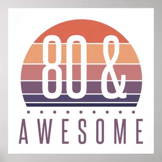 Poster 80e anniversaire Retro Sunset (Devant)