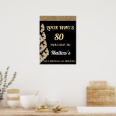 Poster 80e anniversaire signe de bienvenue pour les homme (Cuisine)