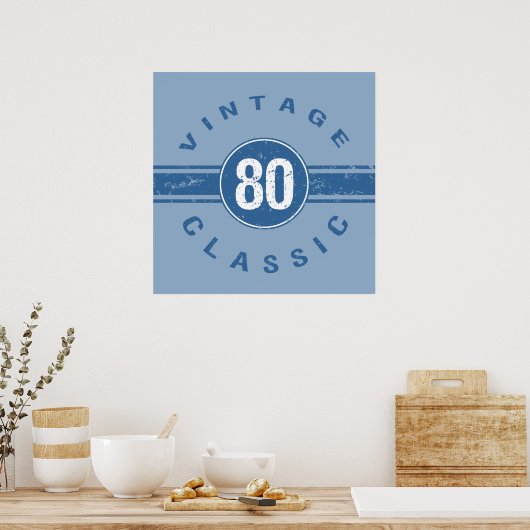 Poster 80e anniversaire vintage (Cuisine)