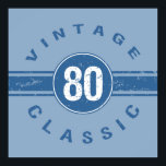 Poster 80e anniversaire vintage<br><div class="desc">Une idée de cadeau d'anniversaire design pour les hommes et les femmes qui fêtent un âge marquant.</div>