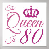 Poster 80e Birthday Queen (Devant)