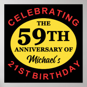 Poster 80e Humour d'anniversaire personnalisé