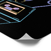 Poster 80s 90s rétro Neon Walkman (Coin)