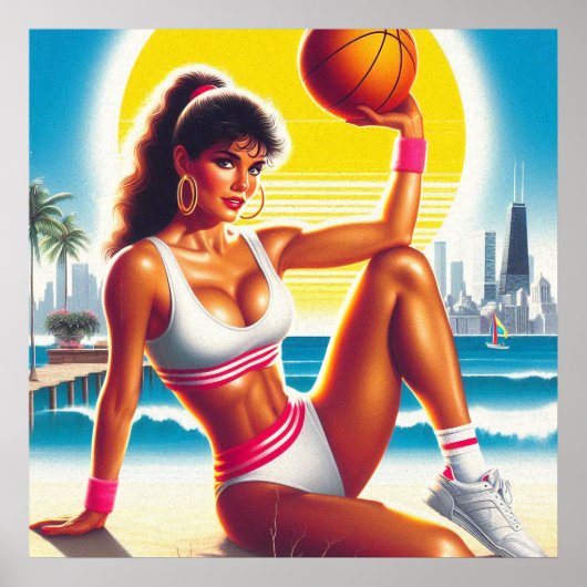 Poster 80s Athletic Girl (Devant)