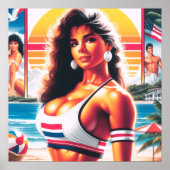 Poster 80s Athletic Summer Girl (Devant)