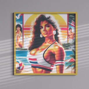 Poster 80s Athletic Summer Girl