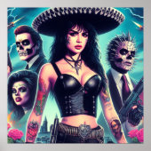 Poster 80s Horror Girl (Devant)