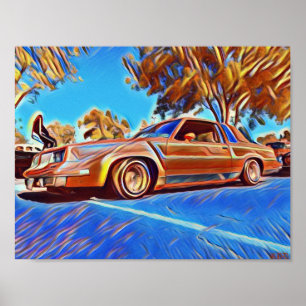 Poster 80's Lowrider Oldsmobile Cutlass Low Rider Art