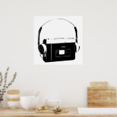 Poster 80's Portable Cassette Player, Walkman. (Cuisine)