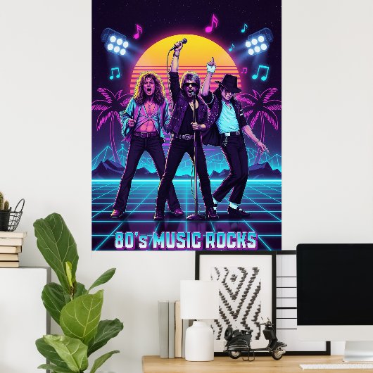 Poster 80's Retro music  (Bureau à domicile)