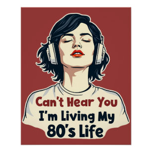 Poster 80s Rétro Nostalgic Music Lover Throwback Design