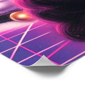 Poster 80s Retrowave Cat Woman (Coin)