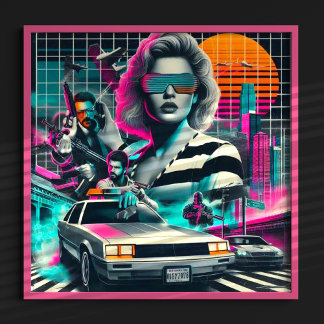 Poster 80s Retrowave Girl