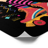 Poster 80s Rollerskates Vintage Roller Skating Disco Girl (Coin)