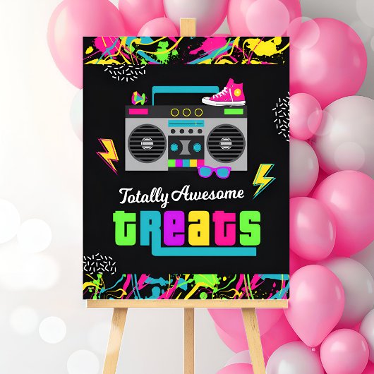 Poster 80s Totalement génial Traitements Party Signale An