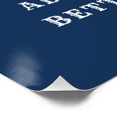 Poster 80th Birthday Standards Blue & Gold Ajouter votre  (Coin)