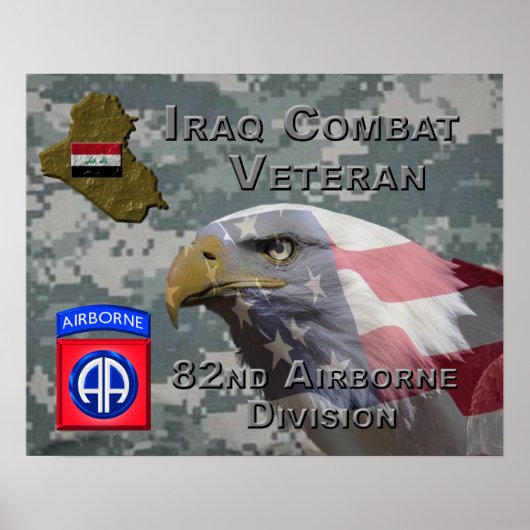 Poster 82e Division aéroportée Irak Vétéran de combat (Devant)