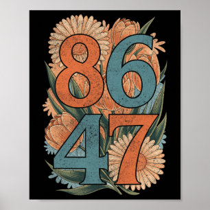 Poster 8647 Anti Trump Floral Democrat Président libéral