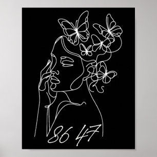 Poster 8647 Anti Trump Floral Résister 86 47 Impeach Trum