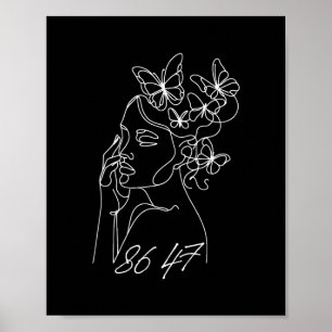 Poster 8647 Anti Trump Floral Résister 86 47 Impeach Trum