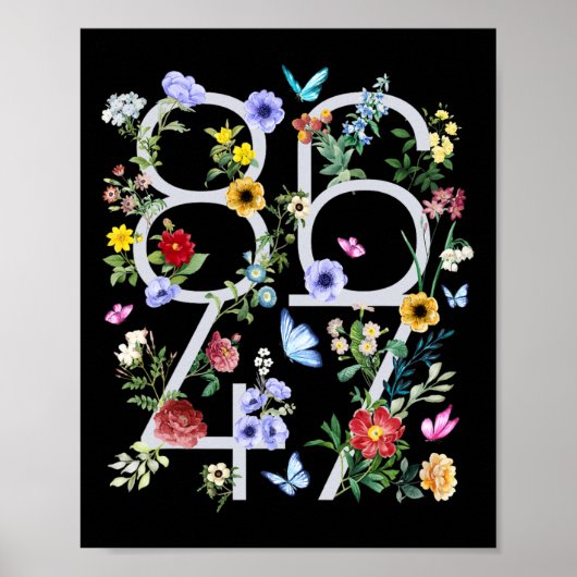 Poster 8647 Floral Boho Anti Trump Subtil (Devant)