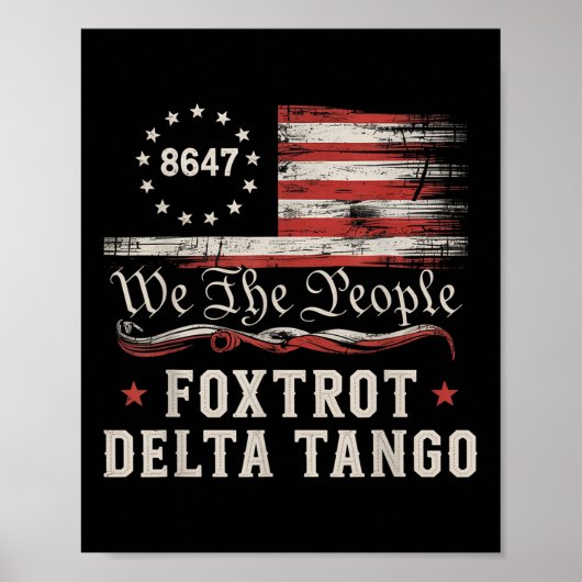 Poster 8647 Foxtrots Deltas Tangos America Flag (Devant)
