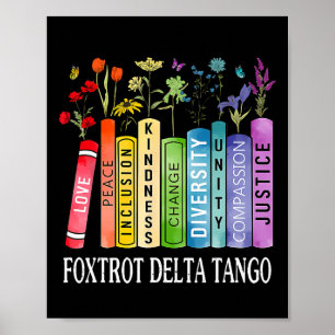 Poster 8647 Foxtrots Tangos Deltas Livre Fleur Résiste Bo