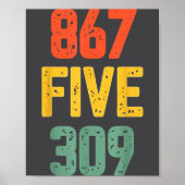 Poster 867 Five 309 Retro Music Number Funny 80s Throwbac (Devant)