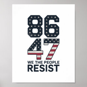 Poster 86 47 Résister Anti Trump Vintage 8647 Drapeau Usa
