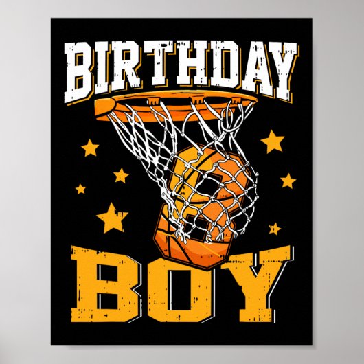 Poster 8 Anniversaire Bysketbyll Garçon 8 Anniversaire By (Devant)