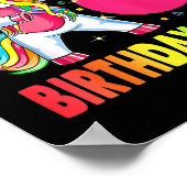 Poster 8 Ans Unicorne Flossant 8e Anniversaire fille (Coin)