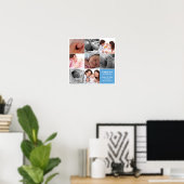 Poster 8 bébé photo moderne collage bleu blanc bordure (Bureau à domicile)