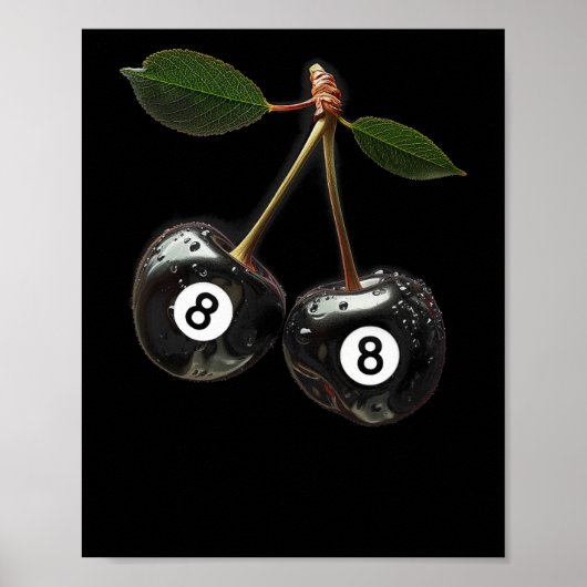 Poster 8 Billard Billard Joueur Cerises (Devant)