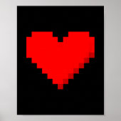 Poster 8 Bit Heart Retro Valentines Day Xel Artwork (Devant)