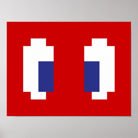 Poster 8 bits Pixel Manga Eyes (Devant)