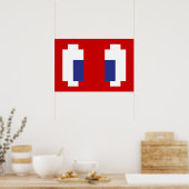 Poster 8 bits Pixel Manga Eyes (Cuisine)